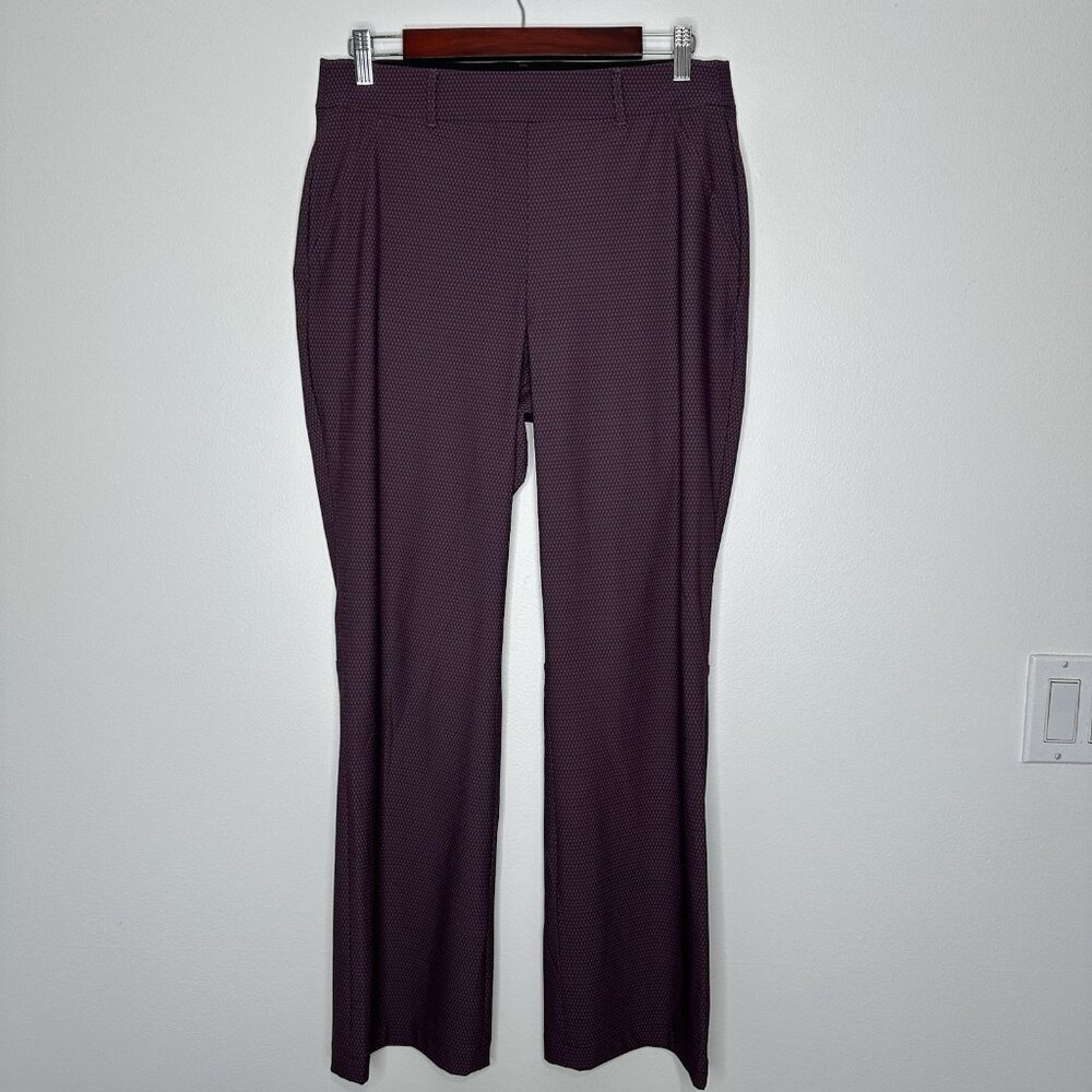 Spanx Sunshine Solutions Pull On Pants Sz L Tall‎ Kick Flare Wine
